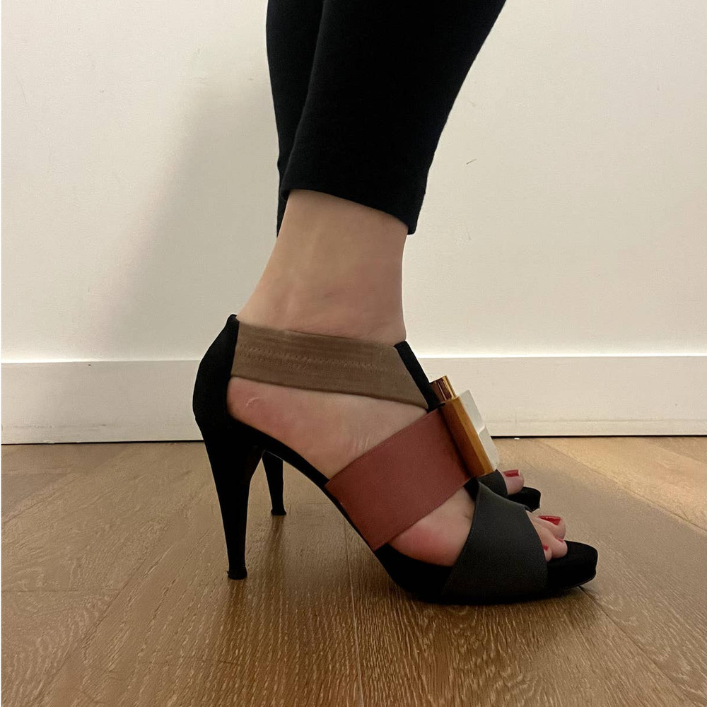 Pierre Hardy Suede Colorblock Pattern Sandals Used - image 6